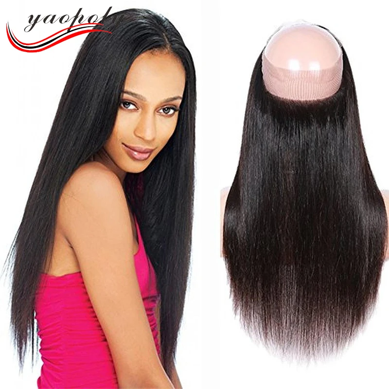 

China factory Brazilian Virgin Hair Straight with 360 frontal closure 8A Grade unprocessed Human Hair brazilian hair bundles