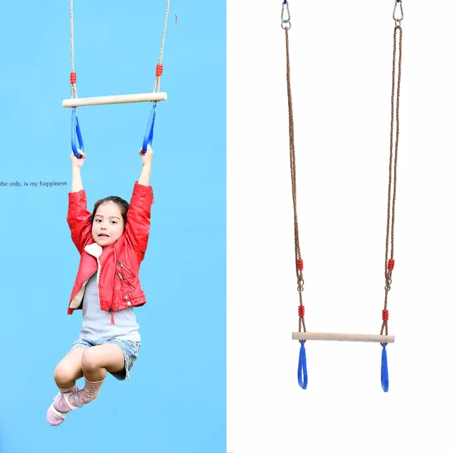 hot sale outdoor playground kids wooden trapeze bar swing for