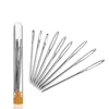 9pcs / set Useful Fashion 3 sizes Big-eye Stainless Steel Blunt Needles Thread Knitting Cross Stitch Needles Sewing Tools
