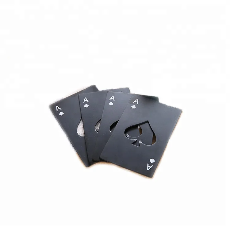 High quality low price low cost metal club play poker card  beer bottle opener