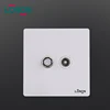 Hot selling PC material White SAT television Electrical 2 Gang TV wall socket