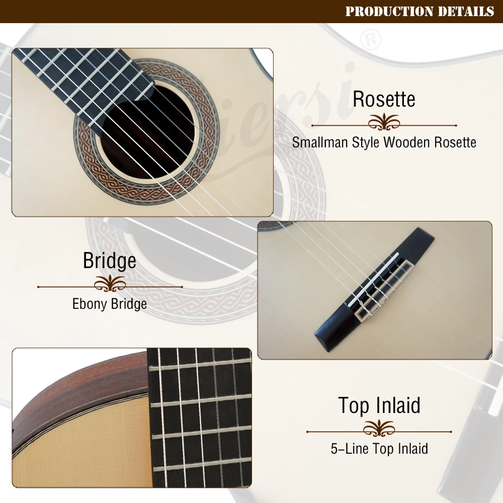 Master Grade Arch Back Raised Fretboard Classical Lattice Bracing
