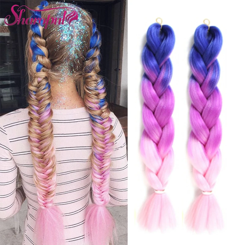 

Ombre yaki Straight Braiding Hair Extension Synthetic Crochet Braid Natural 165gram expression hair Braiding extensions