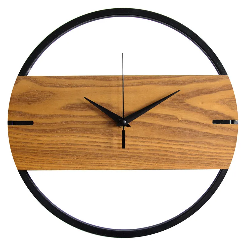 Modern Solid Wood Round  Circular Environmental Protection Decoration Wall Clock