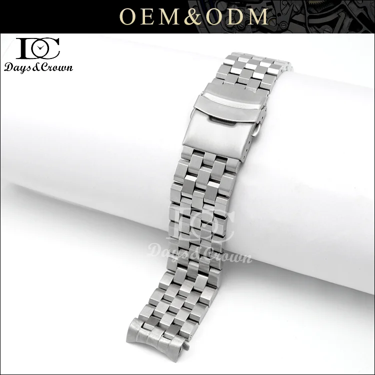 

Flexible stainless steel man watch strap 18/20/22/24mm watch wrist band for SKX Watch, Silver