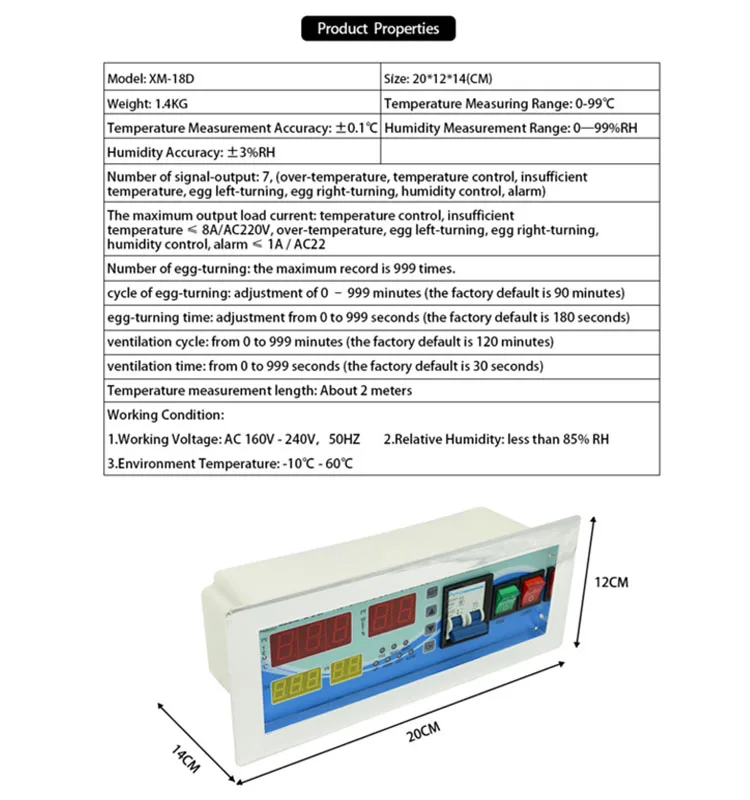Xm18e Multifunctional Automatic Incubator,Temperature & Humidity