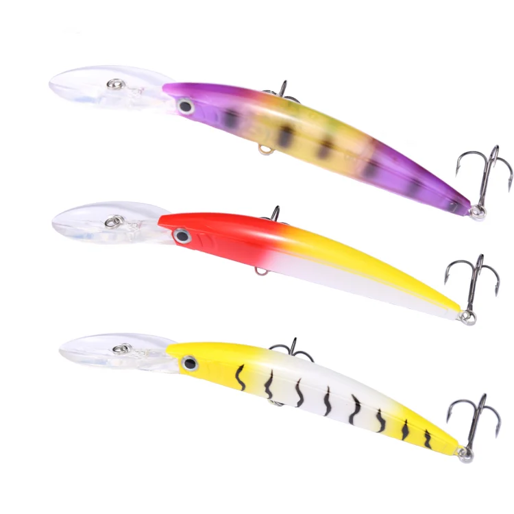 

Freshwater 130mm 23.8g crystal minnow led light fishing lure