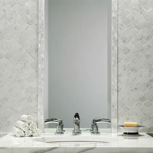 Bathroom Wall Waterjet Marble Stone Mosaic Tile Bathroom Wall Waterjet Marble Stone Mosaic Tile Product On Alibaba