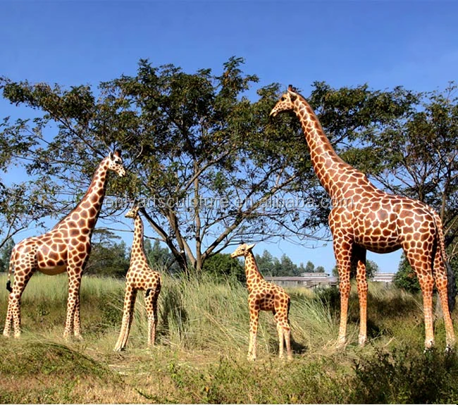 high quality modern animal figurines resin gold giraffe