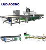 wood panel furniture production line CNC router with auto load and unload table ,Three process CNC router for cabinet wardrobe
