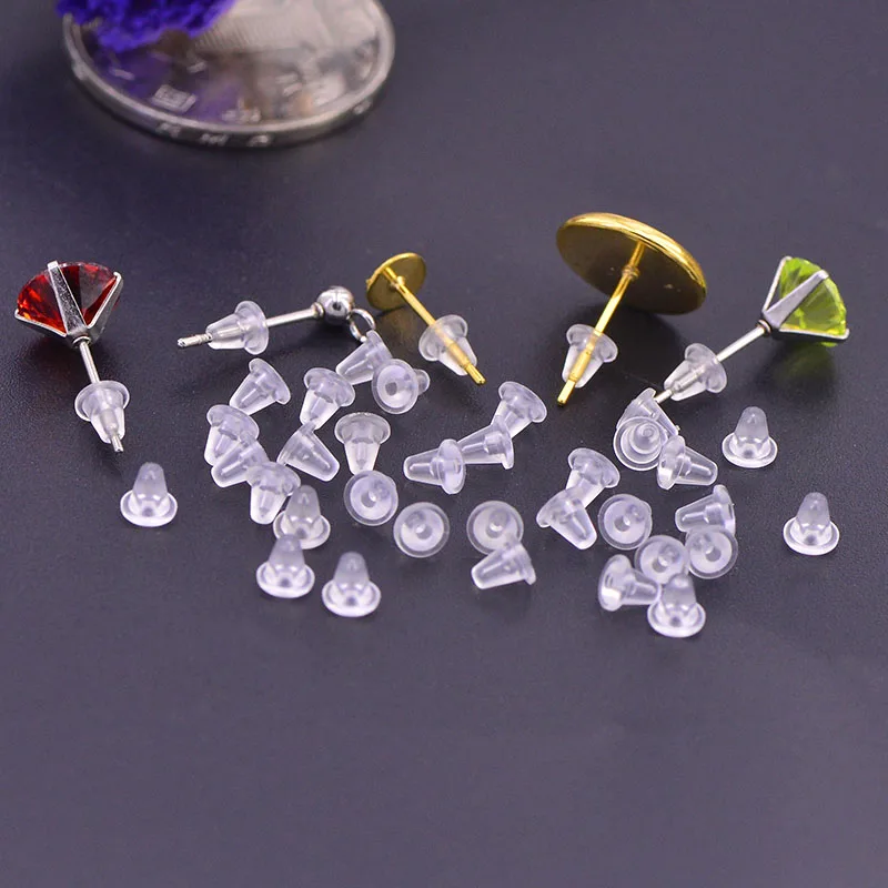 
New hat-shaped ear plug hypoallergenic transparent earring lock 