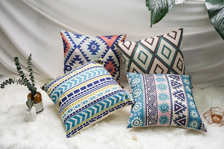 Comfortable Printed Lounge Cargo Furniture Plain Cushion Covers Cotton