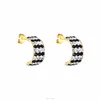 Jewelry Stainless Steel Beautiful Designs Ear Ring C Shaped Gold Diamond Cuff Earrings Stud