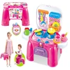 Girls pretend play toys increase kids creativity for real cooking develop practice skills Kitchen storage table play set