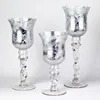 2018 Hot Sale Electroplate Long Stemmed Glass Candle Holder