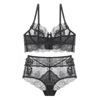 

Fashion hot sale sexy transparent bra and underwear panties women's bra set