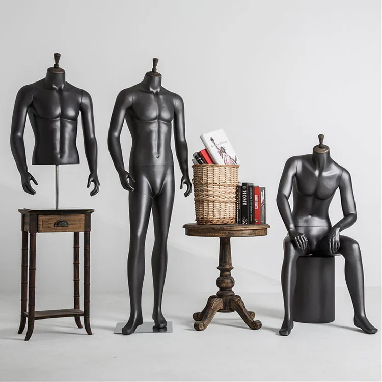 

XINJI High Quality Fiberglass Men Model Garment Dummy Mannequins For Displaying Clothes, Black, white