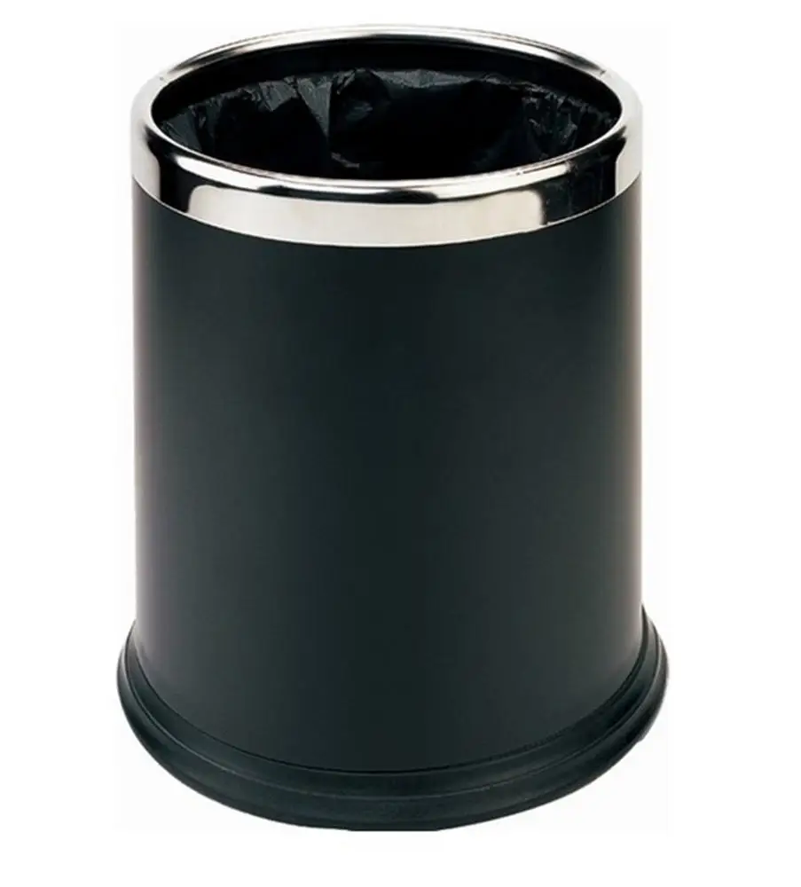 Hotsale Black Color 10l Round Double Layer Hotel Guest Room Dustbin
