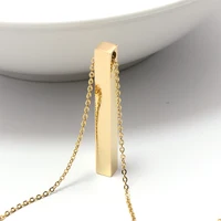 

Minimalist Necklace Jewelry 18K Gold Stainless Steel Vertical Bar Necklace Name Necklace Custom Logo
