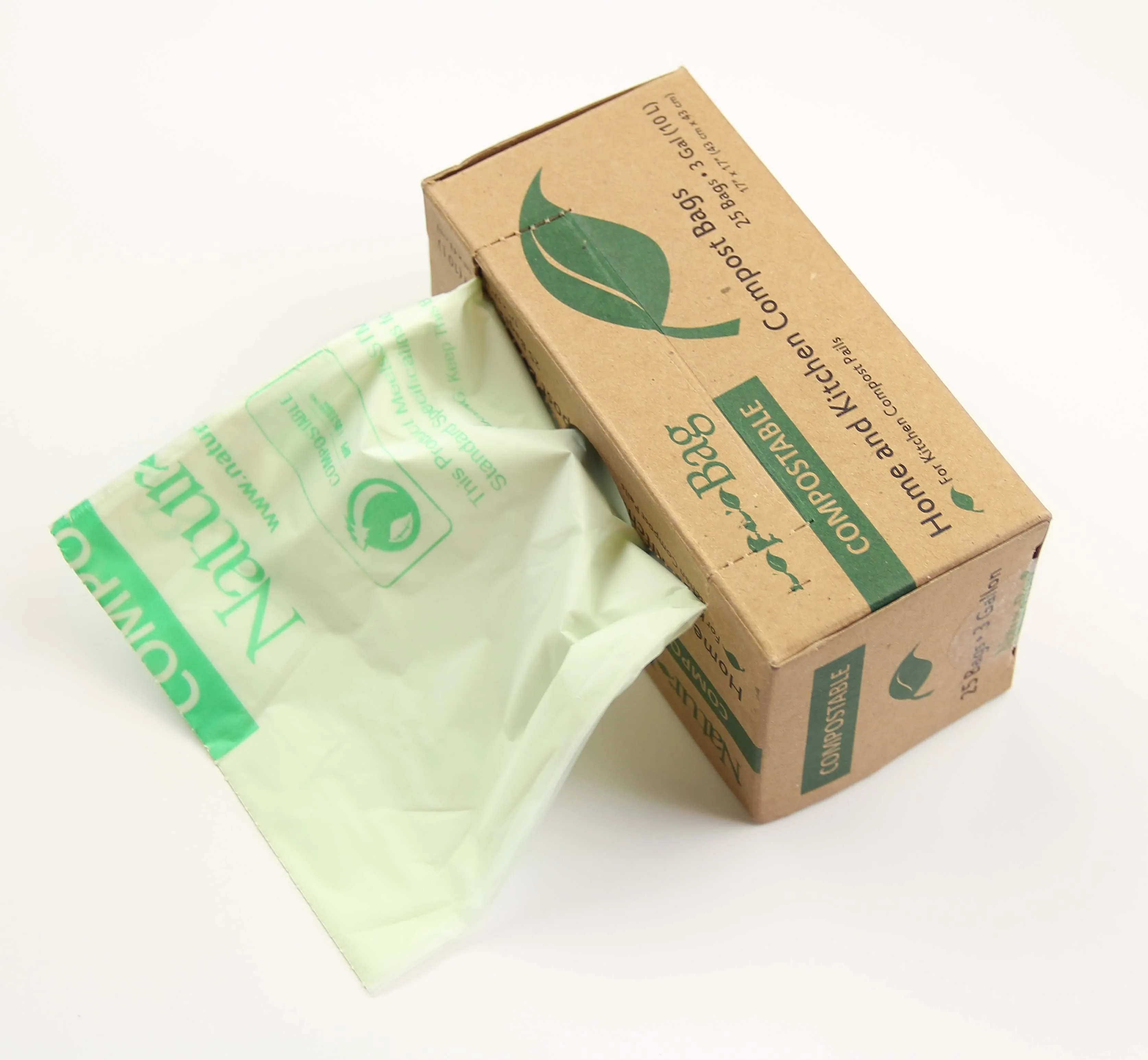 
ASTM D6400 Compostable Bags 3 gallon 25 Count, Extra Thick 0.65 Mils, Small Kitchen Trash Bags 100% Biodegradable plastic bags 