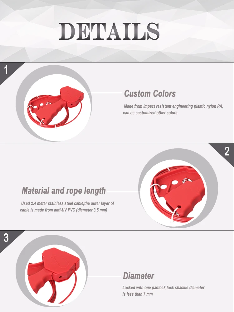 Security Cable Lock, Long Cable Wire Lockout