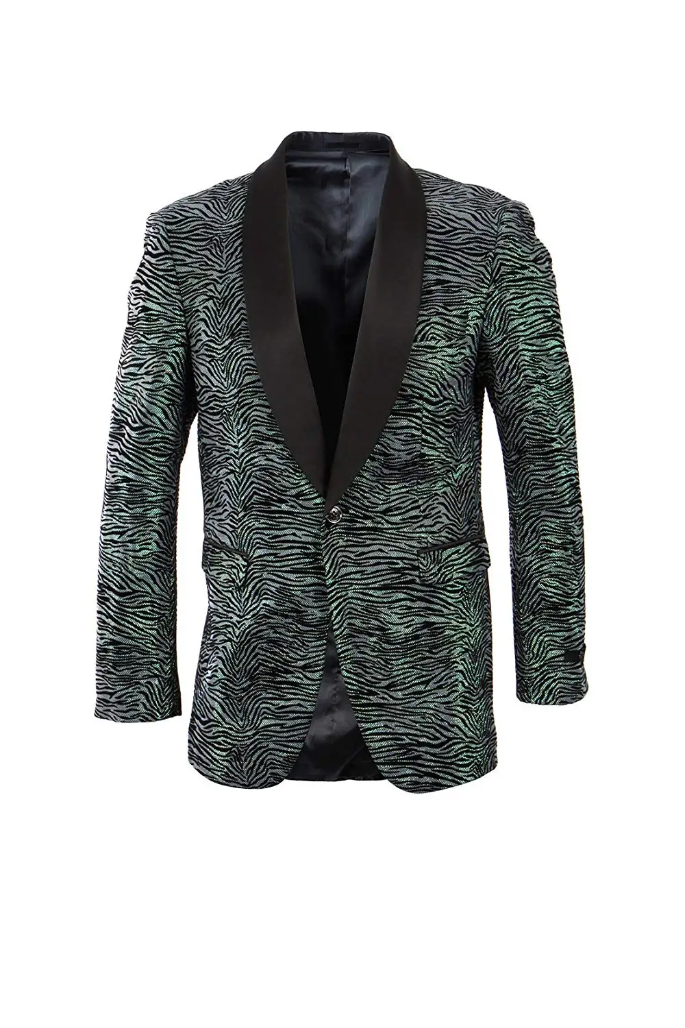TAZIO Mens Jacket Modern Fit Satin Shawl Collar Patterned Blazer Dinner Jacket