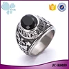 Kindy Jewelry JC-R0059 316l stainless steel personalized vintage black onyx American soldiers finger ring