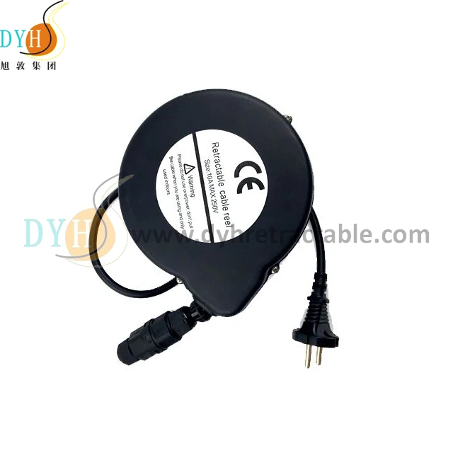 Free Shipping Portable Small Security Anti-fire Plastic Retractable UK  Standard Power Cord Reel Winder for Home Decoration