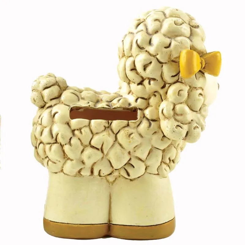 Custom shape polyresin animal figurines money box for outdoor decoration