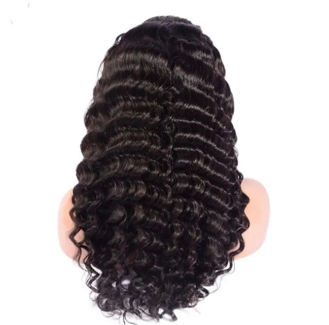 

Full lace/front lace wig pineapple malaysian deep curly wave virgin human hair with baby hair pre plucked Bleached Knots
