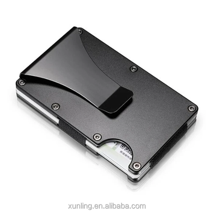 
2020 Custom Metal Wallet Credit Card Holder, Aluminum Money Clip Wallet with rfid Blocking (Black)  (60717703434)