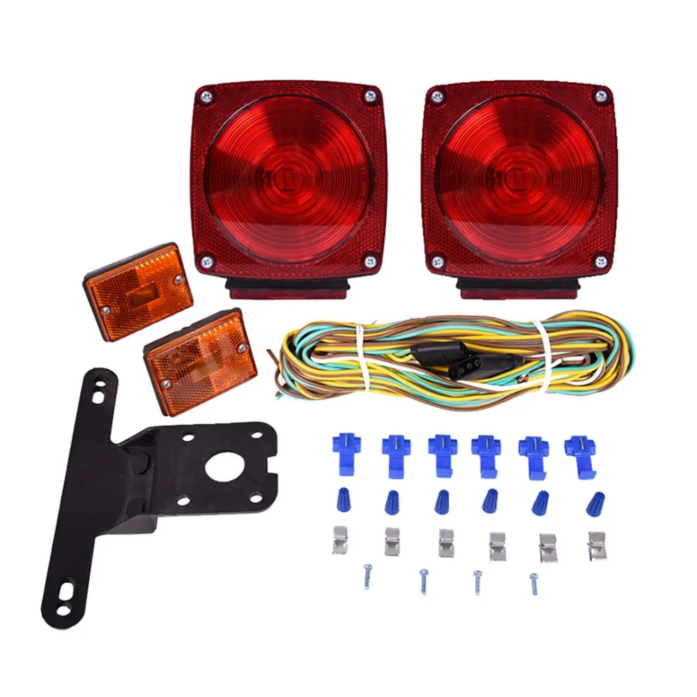 12v Square Submersible Trailer Tail Light Kit Waterproof Truck Trailer