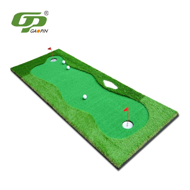 

Factory wholesale custom sizes outdoor and indoor mini mat synthetic grass golf putting green, Green/ black