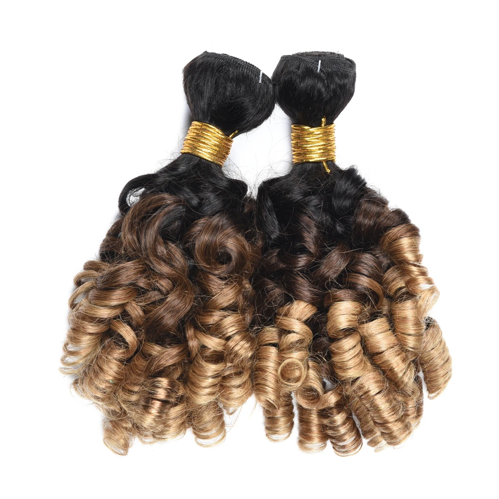 

8a Grade Wholesale Brazilian hair bundles 1B/4/27# fumi curly 3 Tone Hair cuticle aligned virgin Brazilian Hair