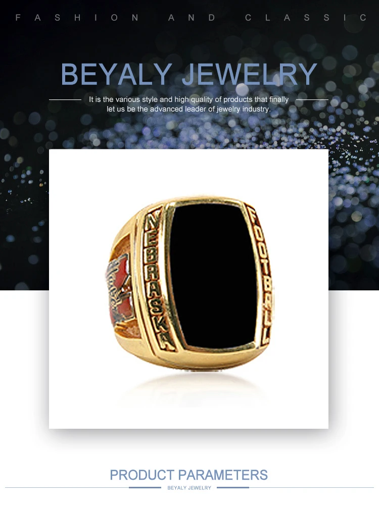 Black painting gold plating custom signet rings without stone