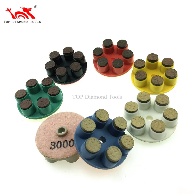 Diameter 3 inch Resin Bond Diamond Polishing Pads For Polishing Concrete Terrazzo Stone Floor With Good Gloss