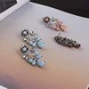 trendy crystal flower fancy jade diamond earring stud