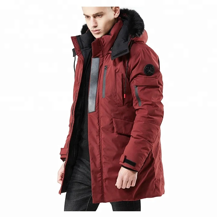 

Wholesale Fashion Long Thick Warm Fur Hooded Winter Jackette For Men, Black.army green;navy;wine red or custom