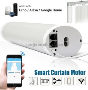 Alexa WIFI APP control silent quality S track autoatic curtain track home used motorized curtain