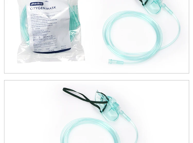 CE ISO Approved MK09-129 Medical Non-Rebreathing Mask , Reservoir Bag with 2m Tubing Oxygen Mask