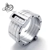 Silver Combined Password Stainless Steel Band Mens Ring