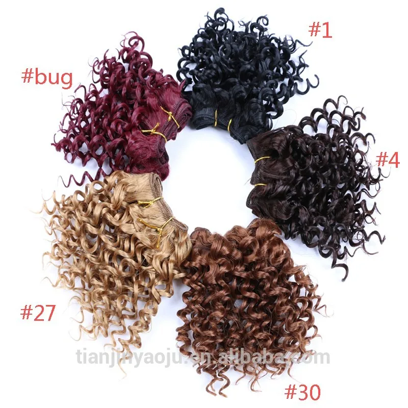 

Wholesale short curly synthetic hair weaves synthetic hair bulk heat resistant hair piece, N/a