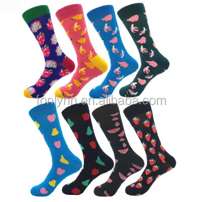 Men's Fun Dress Socks Colorful Funny Novelty Crew Socks Pack Art Socks