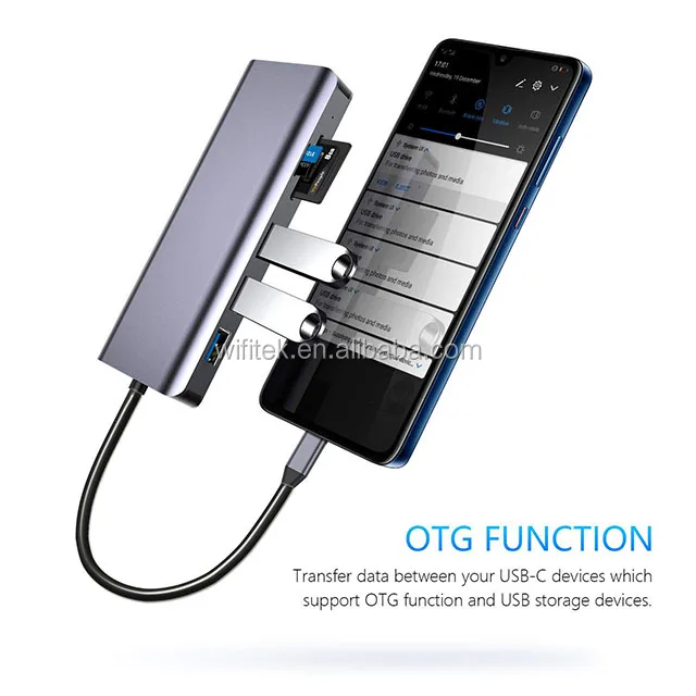 HYD-9849T-01 Aluminium alloy 7 in 1 USB3.1 Hub with RJ45 Adapter 2018 new item data transfer 2020 best seller usb 3.0 super - ANKUX.COM