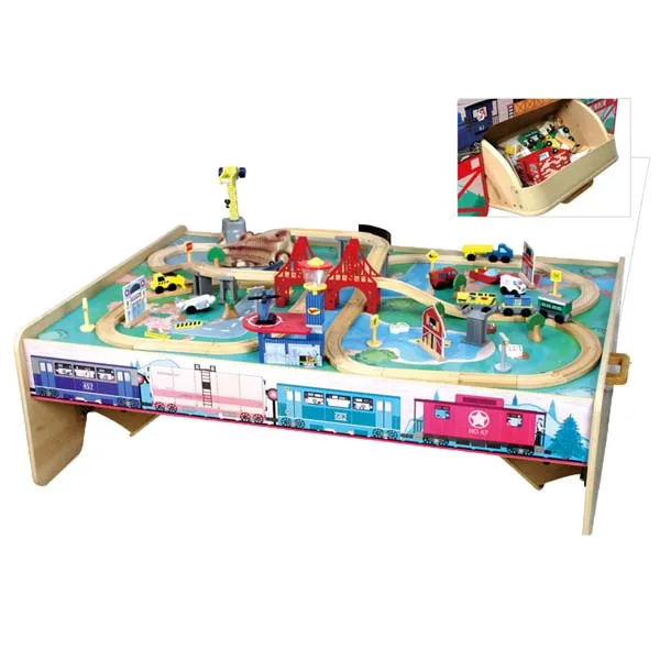 large train table with storage