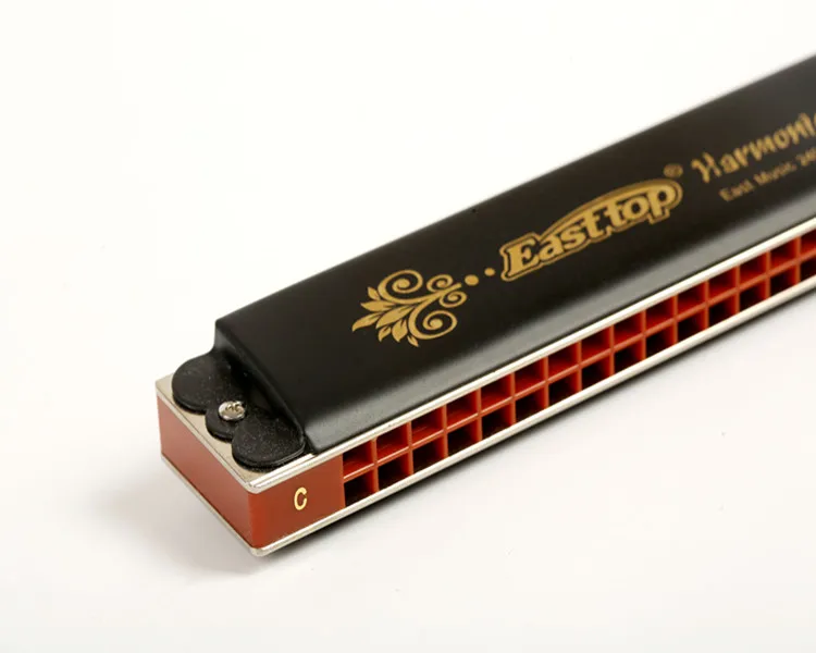 T2406k Easttop Professional Harmonica 24holes Tremolo Harmonica Black