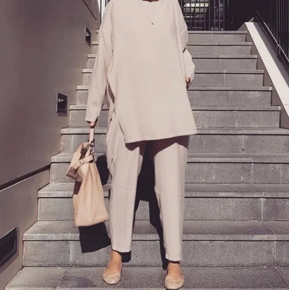

2019 hot sell dubai plain soft Muslim Wear women long sleeve dress sets, Black ,blue ,maroon,navy,pink.