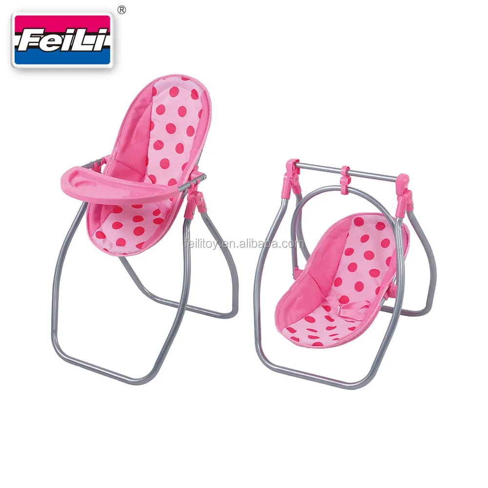 Fei Li 3 In 1set Doll Highchair And Swing Set Change In To Baby Doll