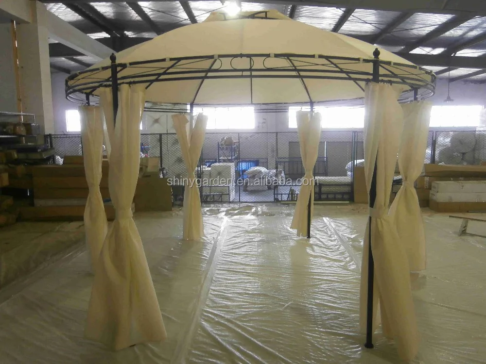 3.5m Hexagonal Dome Roof Steel Deluxe Round Outdoor Patio Canopy Party