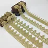 free sample 5 designs about 1.5 inch wide lace trim in gold embroidery for sewing